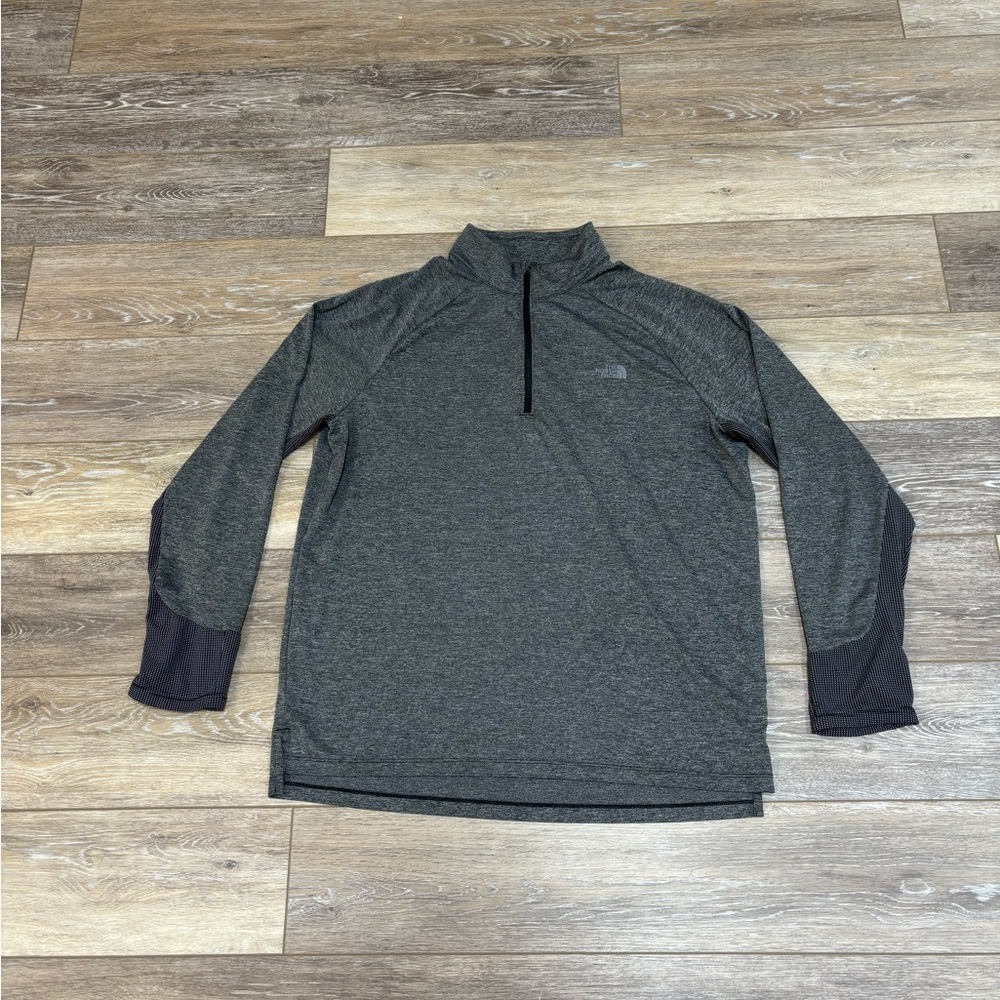 Northface Pullover Men’s Sz XL Dark Gray Athletic 1/4 Zip Thumb Holes Gorpcore